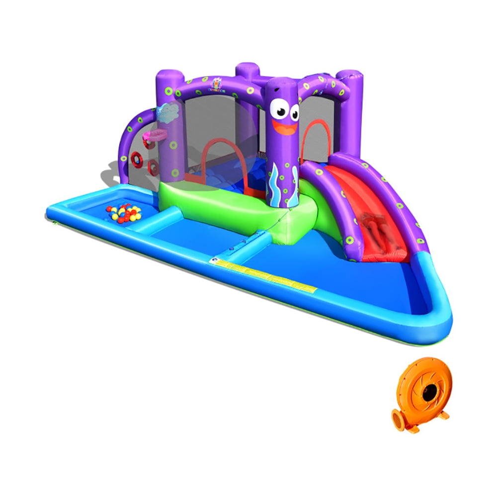 Barara King Bounce House, Inflatable Bounce Castle, Jumping Castle, Inflatable Water Slide Park with Splash Pool and 750W Blower