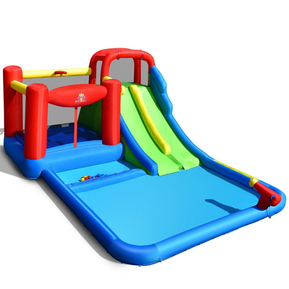 Barara King Bounce House, Inflatable Bounce Castle, Jumping Castle, Inflatable Water Slide with Ocean Balls for Kids without Blower
