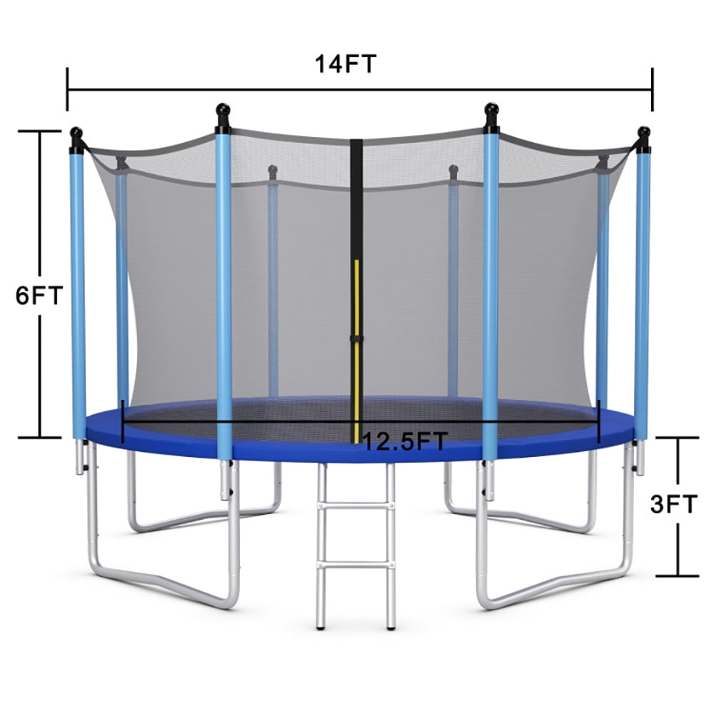 Barara King Bounce Toys, Trampoline 14 Feet Jumping Exercise Recreational Bounce Trampoline with Safety Net