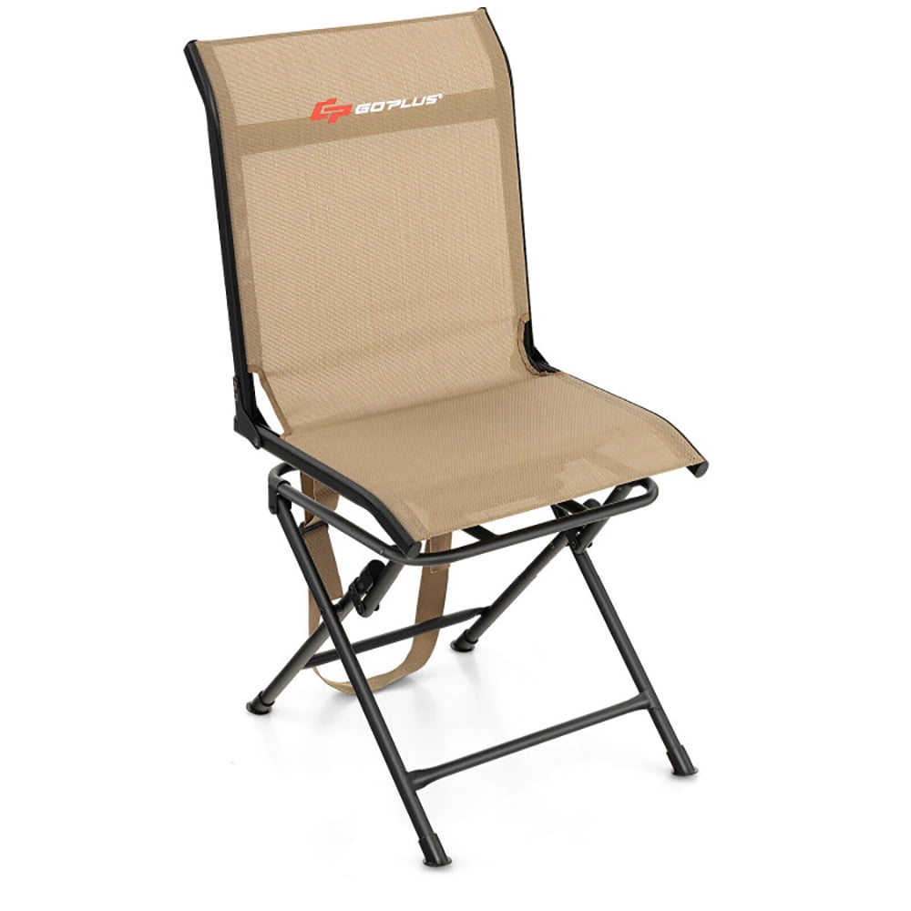 Barara King Camping Chair Folding Beach Chair All weather Outdoor Foldable 360 Degree Swivel Chair with Iron Frame Brown