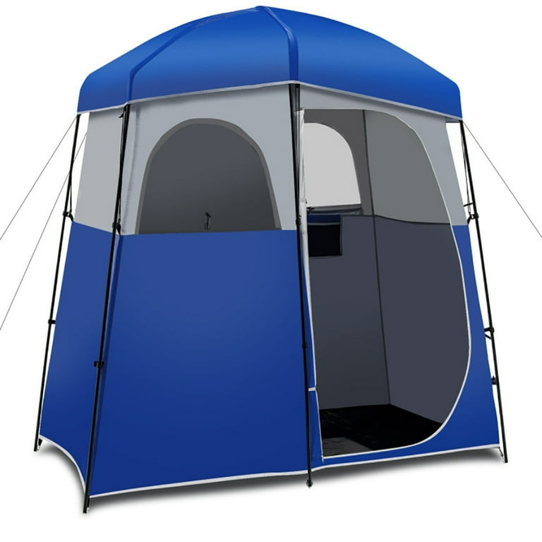 Barara King Camping Tent Cot Camping Cot Ultralight Folding Tent Cot Double Room Camping Toilet Tent with Floor and Portable Storage Bag Blue Walmart