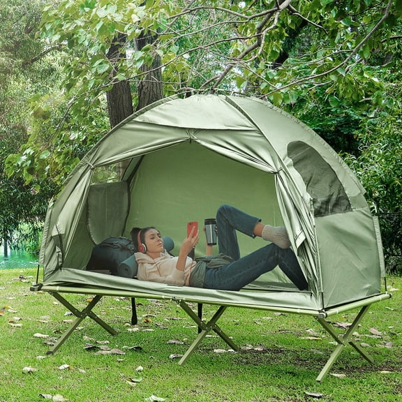 Barara King Outdoor Tent with Carry Bag, Portable Camping Shelters for Hiking, Camping, Green