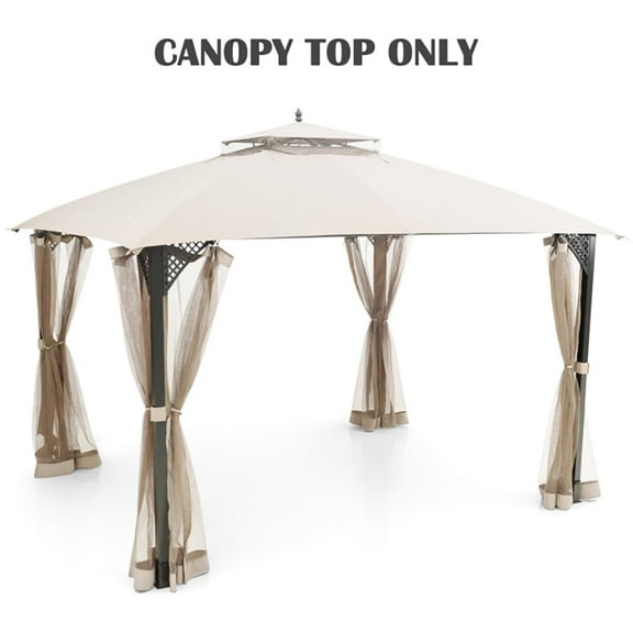 Barara King Canopy Tent, Tents for Parties, Outdoor Canopy Sun Shade Shelter, 12 x 10Outdoor Double Top Patio Canopy-Beige