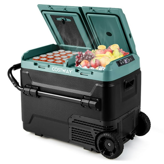 Barara King Car Refrigerator Fridge, Compressor Cooler, Dual Zone 12V Car Refrigerator for Vehicles Camping Travel Truck RV Boat Outdoor and Home Use-Green