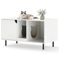 thumbnail image 1 of Barara King Cat Litter Box, Cats Litter Pan Tray,40 Inch Cat Litter Box Enclosure for 2 Cats Hidden Cat Washroom-White, 1 of 9