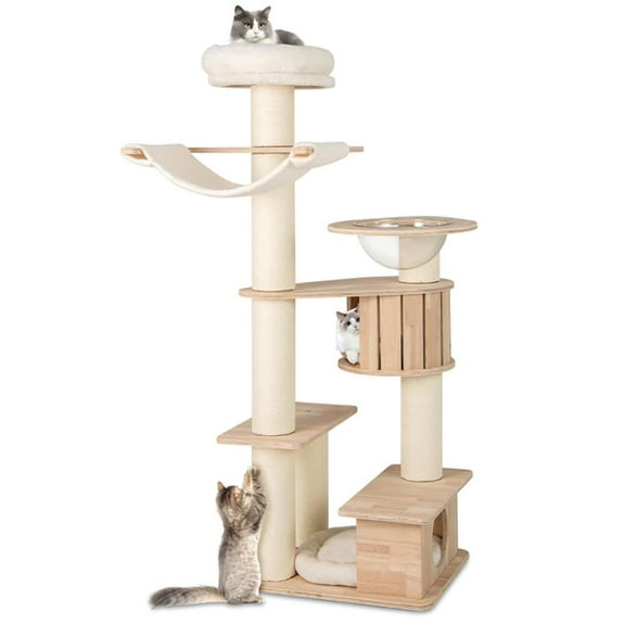 Barara King Cat Tower,Cat Tree, Modern Cat Tower Tree, 69 Inches Tall Cat Tree with Cozy Top Perch and Washable Plush Cushions