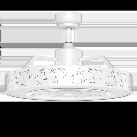 Barara King Ceiling Fans, Small Ceiling Fans,23 Inch Ceiling Fan with LED Light and Remote Control-White