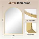 Barara King Chic Metal Framed Wall Vanity Mirror, Modern Accent Mirror for Bathroom Bedroom Entryway Living Room, Gold
