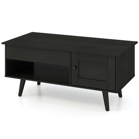 Barara King Cocktail Tea Table,Coffee Table,Sofa Table Tea Table,Lift Top Coffee Table with Storage and Hidden Compartment-Black