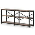 thumbnail image 1 of Barara King Console Table, Entryway Table, Console Sofa Table, Display Shelf,3-Tier Console Table, 70.9" Long Foyer Sofa Table with Storage Shelves, Brown, 1 of 4