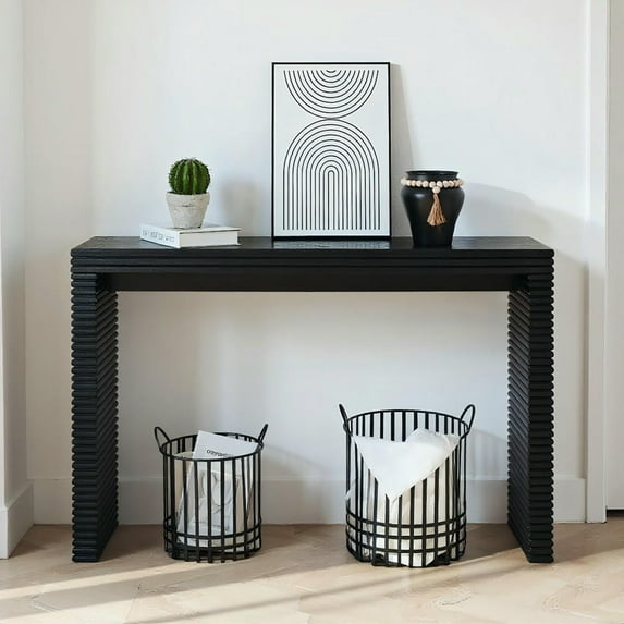 Barara King Console Table, Entryway Table, Console Sofa Table, Display Shelf,Modern Black Console Table, 47" W Entryway Table for Hallway, Living Room