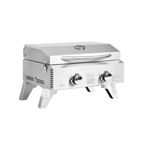 Barara King Cooking Grills, Outdoor Picnics Grills, 2 Burner Portable Stainless Steel BBQ Table Top Grill for Outdoors