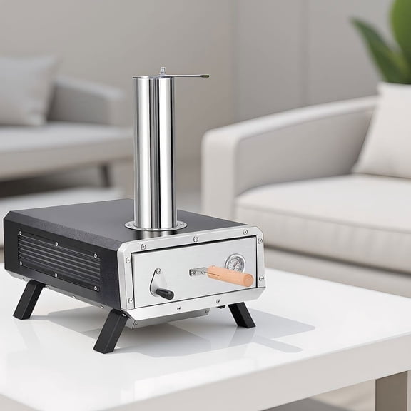 Barara King Cooking Grills, Outdoor Picnics Grills, Outdoor Pizza Oven Portable Wood Pellet Pizza Stove with 12 Inch Round Rotatable Pizza Stone