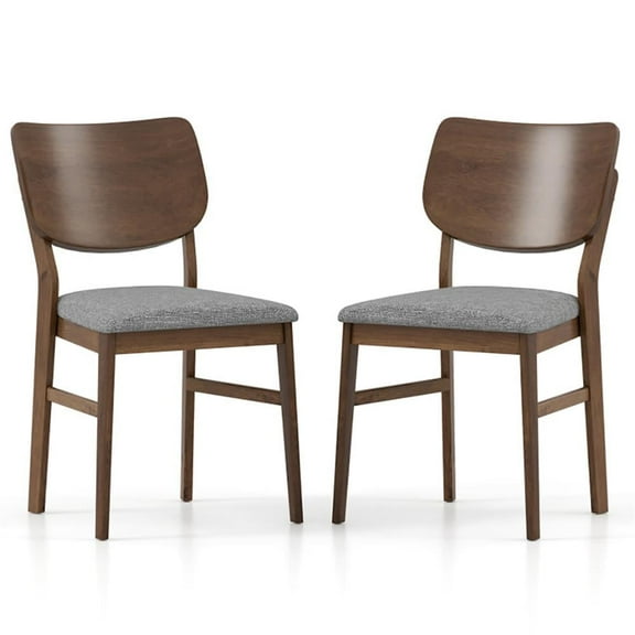 Barara King Dining Chair,Dining Room Chair,Farmhouse Upholstered Kitchen Chairs Set of 2 with Rubber Wood Frame-Gray