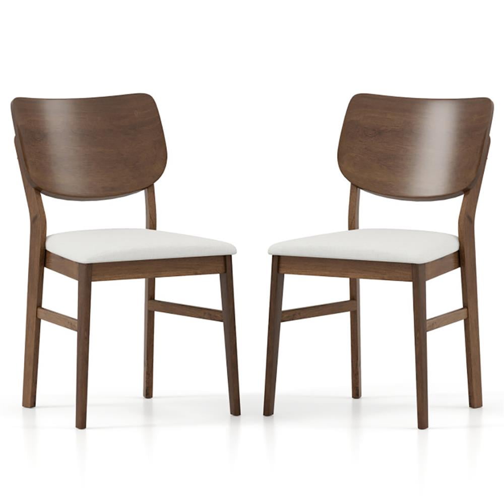 Barara King Dining Chair,Dining Room Chair,Farmhouse Upholstered Kitchen Chairs Set of 2 with Rubber Wood Frame-Walnut