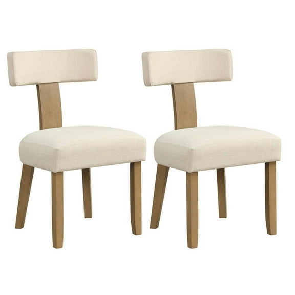 Resenkos Dining Chairs, Kitchen Chairs Trattoria Chairs,Dining Chairs Set of 2 with Curved Backrest Padded Seat-Beige