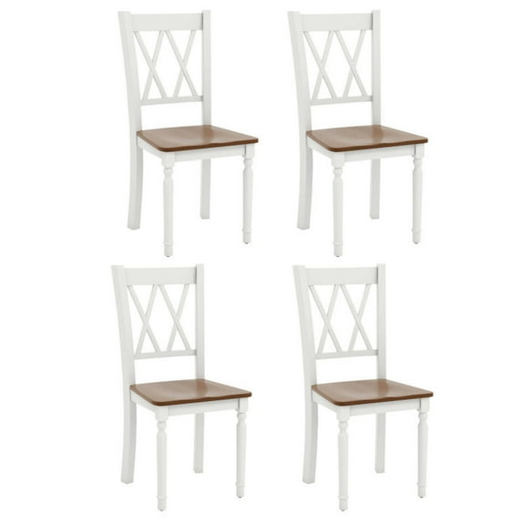 Resenkos Dining Chairs, Kitchen Chairs Trattoria Chairs,Set of 4 Wooden Farmhouse Kitchen Chairs with Rubber Wood Seat