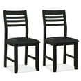 thumbnail image 1 of Resenkos Dining Chairs, Kitchen Chairs Trattoria Chairs,Wooden Dining Chair Set of 2 with Rubber Wood Frame and Padded Cushion-Black, 1 of 7