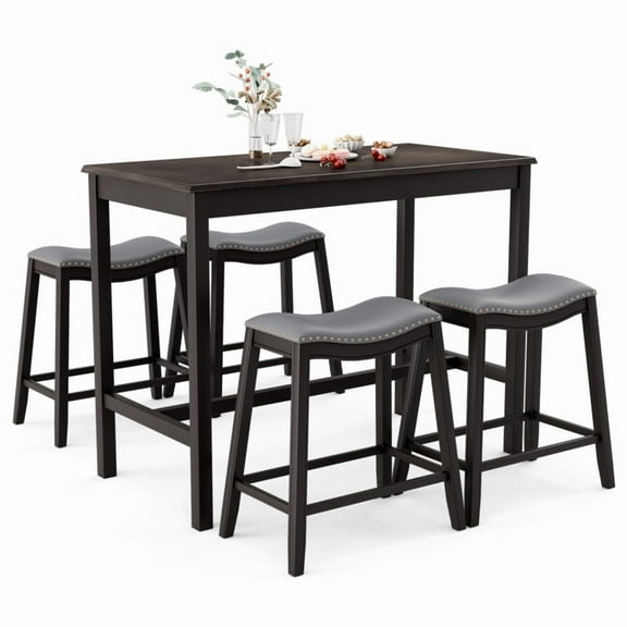 Barara King Dining Set,Dining Table Set, Dining Room Table,5-Piece Dining Set with 4 Upholstered Stools