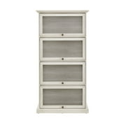 Barara King Display Storage Shelves,Display Cabinet, Curio Cabinets,Glass display cabinet 4 Tier Glass Display Cabinet Storage Curio Cabinet with Flip up Glass Doors,White