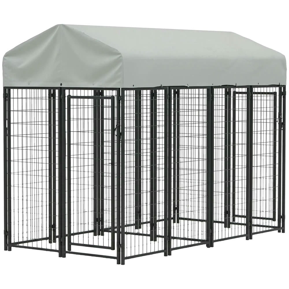 Barara King Dog House,Pet House,Outdoor Dog Kennel with Two-Room Design, Water-Resistant & Sun-Proof Cover