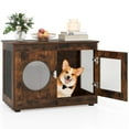 thumbnail image 1 of Barara King Dog House with Translucent Window and Lockable Door, Pet House for Small and Medium Dogs, Rustic Brown, 1 of 8