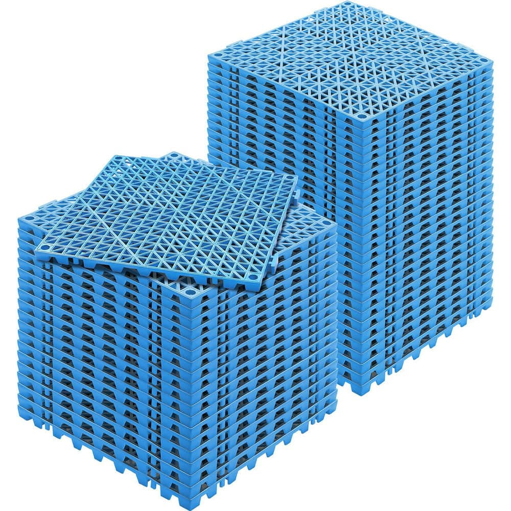 Barara King Drainage Interlocking Floor Tiles, Interlocking Tile 50PCS Blue, Drainage Tiles 12" x 12" Splicing, PVC Interlocking Drainage Floor Tiles