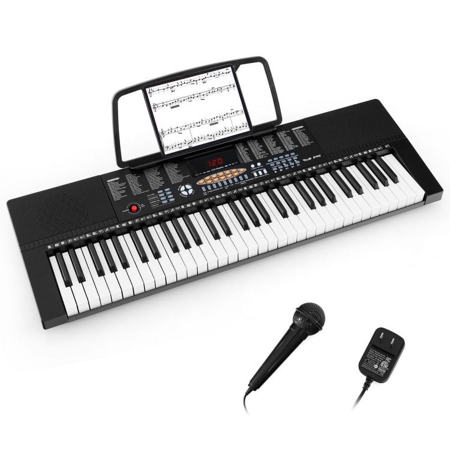 Barara King Electronic Keyboard Piano,61-Key Electronic Keyboard Piano with 3 Teaching Modes LED Display and Dual Keyboard