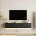 thumbnail image 1 of Barara King Entertainment Center, TV Console Table,Floating TV Stand Wall Mounted with 16 Color LEDs,69" Modern Entertainment Center for 55 60 65" TV, Black, 1 of 7