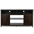 thumbnail image 1 of Barara King Entertainment Centers,TV Stands,59 Inch TV Stand Media Center Console Cabinet with Barn Door for TV's 65 Inch-Brown, 1 of 8
