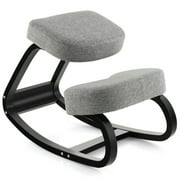 Barara King Ergonomic Kneeling Chair, Kneeling Posture Chair,Rocking Ergonomic Kneeling Chair with Padded Cushion for Home Office-Gray