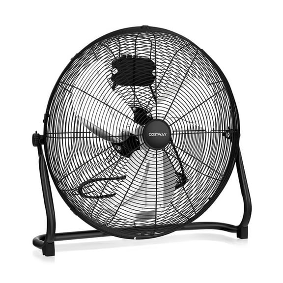 Barara King 3-Speed High Velocity Floor Fan with Adjustable Tilt Angle and Handle-Black