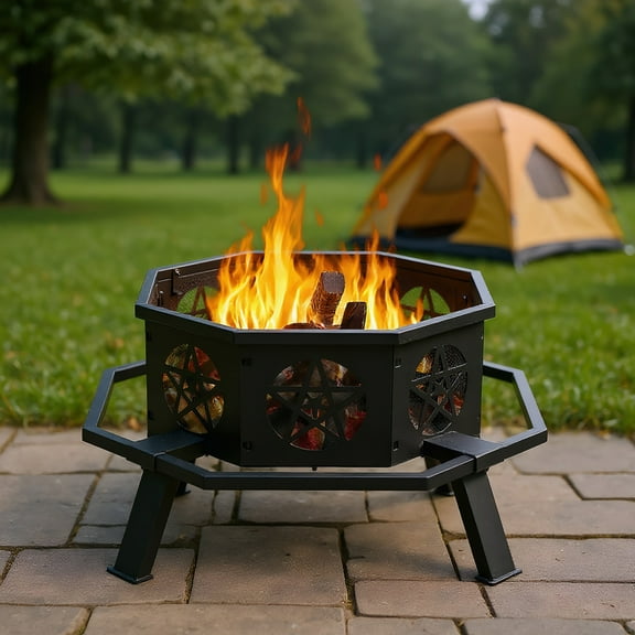 Barara King Fire Pit, Smokeless Fire Pit,35" Outdoor Fire Pit, Fire Pit for Patio, Garden, Backyard