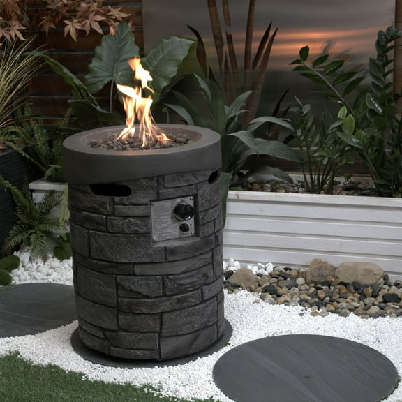 Barara King Fire Pit Table, Smokeless Fire Pit, 32000 Btu, Csa Certification Diameter 20 Inch Round Outdoor Gas Fire Pit,Contain 2.5Kg Lava Stone And Rainproof Cover