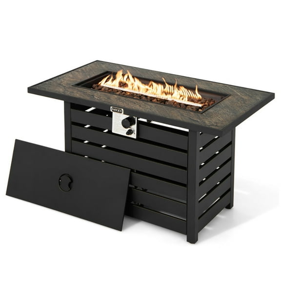 Barara King Fire Pit Tables,Firebowl Tables,42 Inch 50000 BTU Propane Fire Pit Table with Ore Powder Surface