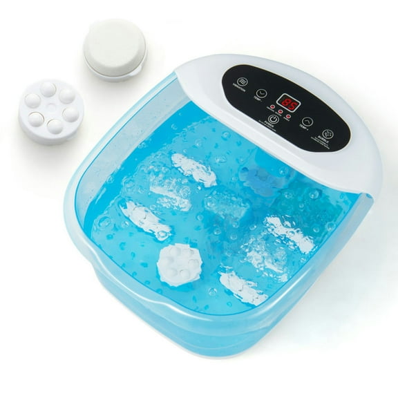 Barara King Foot Bath Spa Massager,Foot Spa Massager Tub with Removable Pedicure Stone and Massage Beads-Blue
