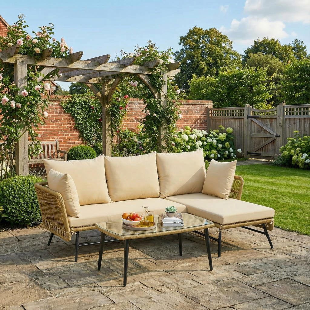 Barara King Garden Conversation Table Set, Conversation Loveseat Chairs ...