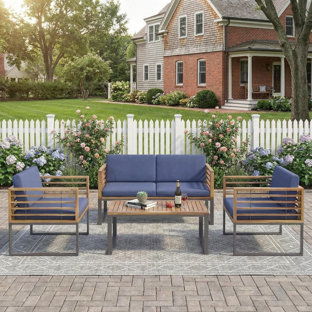 Barara King Garden Conversation Table Set, Conversation Loveseat Chairs ...