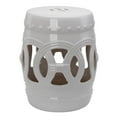 thumbnail image 1 of Barara King Garden Stool Seating, Decorative End Table,14" x 17" Ceramic Garden Stool with Double-Coin Knotted Ring Design, Antique Blue, 1 of 13