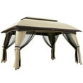 thumbnail image 1 of Barara King Gazebo, Outdoor Canopy Shelter,10' x 13' Patio Gazebo with Netting & Curtains, Vented Roof, Beige, 1 of 13