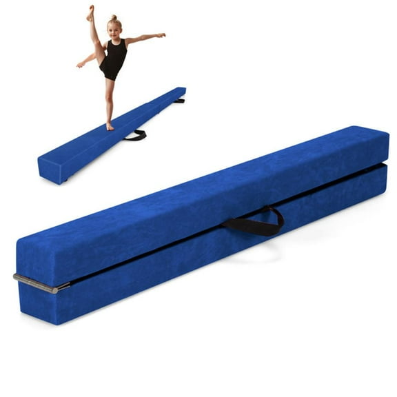 Barara King Gymnastics Equipment for Kids,Folding Balance Beam with Solid Wood Base and Anti-slip Bottom-Blue
