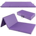 thumbnail image 1 of Barara King Gymnastics Mat, Exercise Tumbling Mat,Folding Gymnastics Mat with Carry Handles and Sweatproof Detachable PU Leather Cover-Purple, 1 of 7
