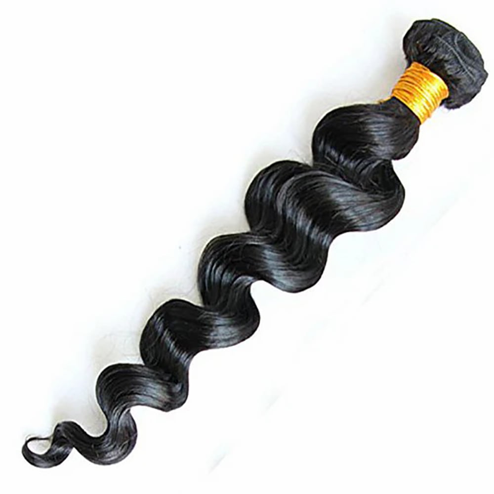 Barara King Human Hair, Hairpiece, Wig,Affordable Hair Loose Wave 100% Human Hair Natural Black 1 Bundle 100gram