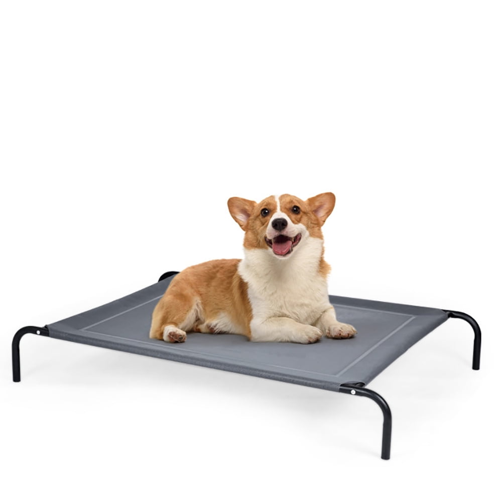 Barara King Indoor and Outdoor Cooling Pet Cot Bed for Dogs, Cooling Elevated Dog Bed, Portable Dog Cot Bed,Gray