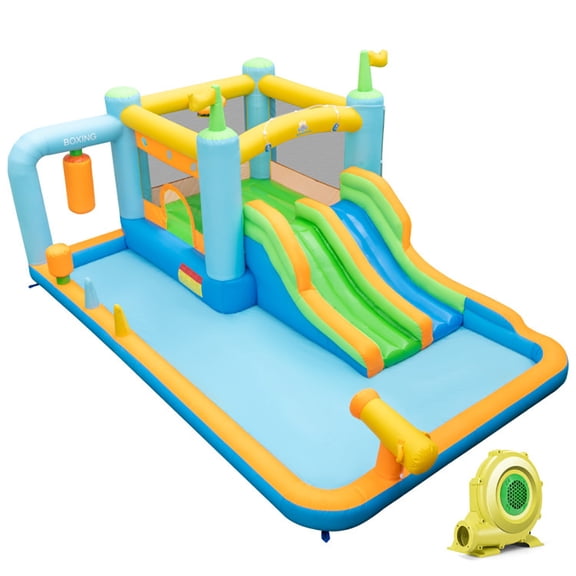 Barara King Inflatable Bounce House, Large Bounce Castle, Inflatable Bouncers, Giant Inflatable Water Slide for Kids Aged 3-10 Years (with 735W Blower)