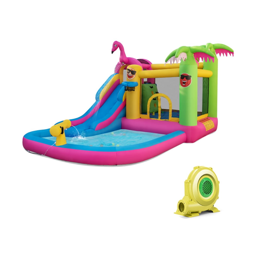 Barara King Inflatable Bounce House, Large Bounce Castle, Inflatable Bouncers, Inflatable Bounce Castle with Long Water Slide and 735W Blower