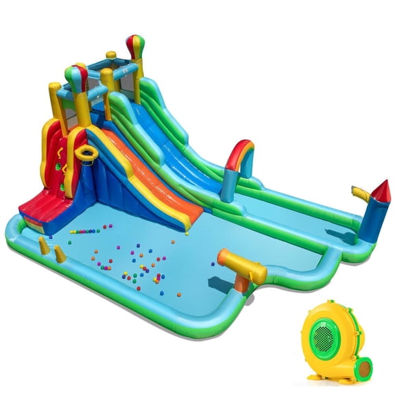 Barara King Inflatable Water Slide Bounce Castle with 950W Blower, Bounce House for Outdoor, Kids, Yard, Multicolor