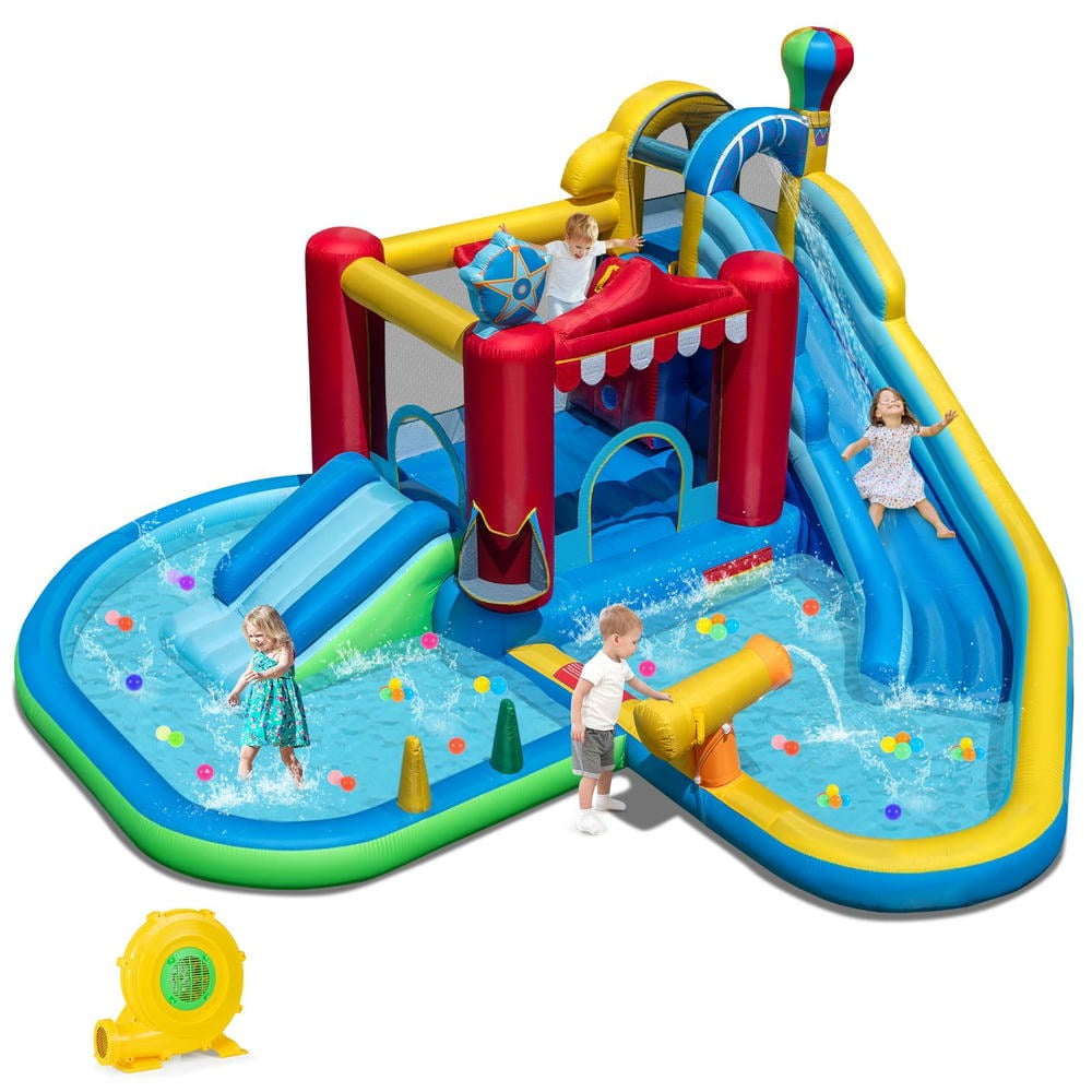 Barara King Inflatable Water Slides Bounce House, Wet Dry Combo Outdoor Bouncy Castle for Outdoor, Kids, Yard, Multicolor