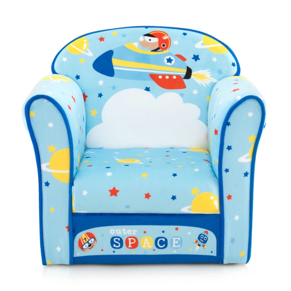 Barara King Kids Sofa, Armrest Chair Couch Lounge,Toddlers Sofa Chair with Velvet Fabric Cover High Density Sponge Filling