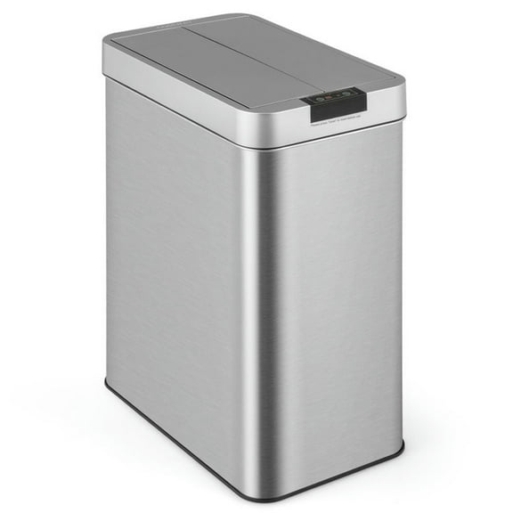 Barara King Kitchen Trash Can,13.2 Gal Slim Kitchen Trash Can with Wing Lids and Stainless Steel Frame